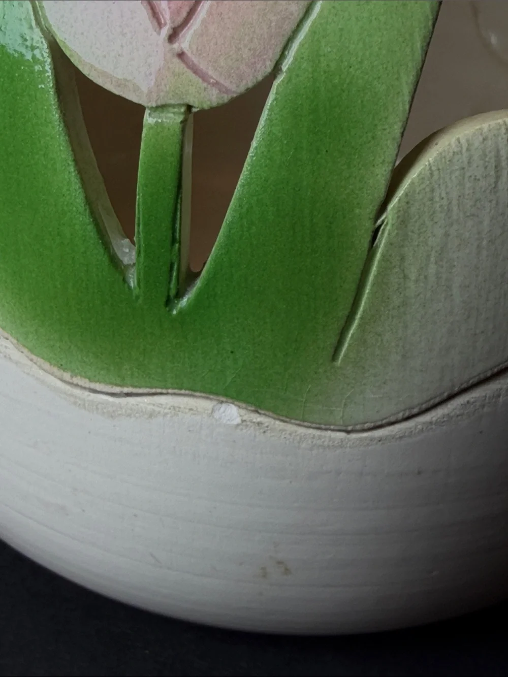 Vintage David W. Nelson Ceramic Tulip Cutout Luminary